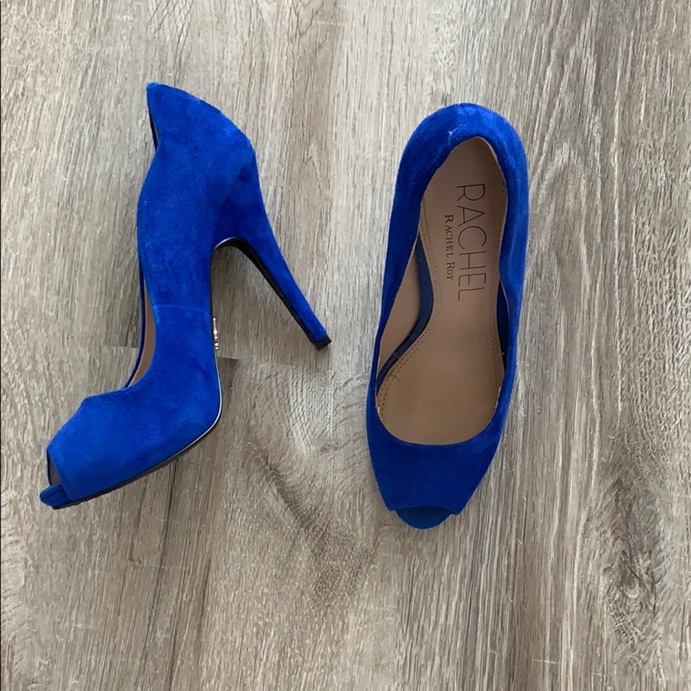 Rachel Roy royal blue suede heels